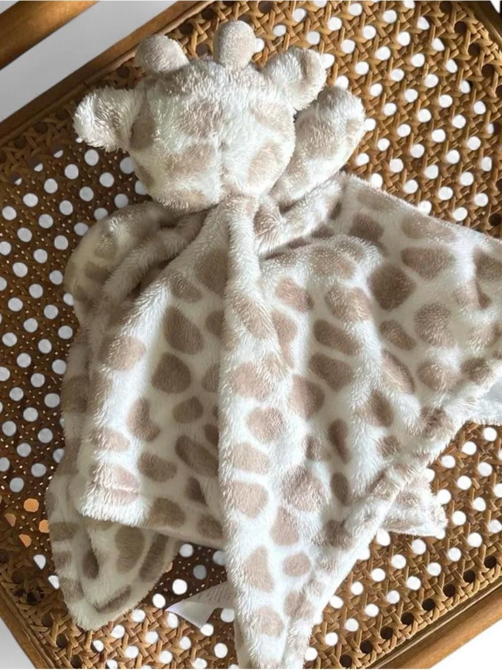 Carter's Beige Giraffe Lovey Plush Security Blanket